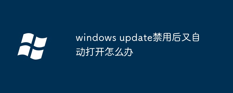 windows update禁用后又自动打开怎么办