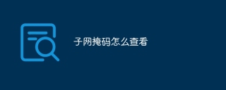 子网掩码怎么查看