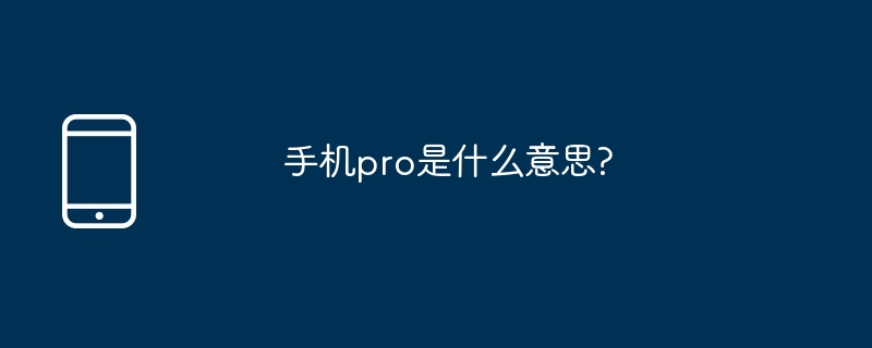 手机pro是什么意思?