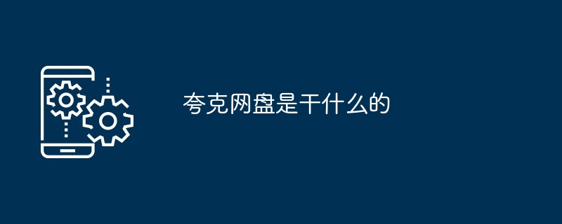 夸克网盘是干什么的