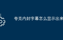 夸克内封字幕怎么显示出来