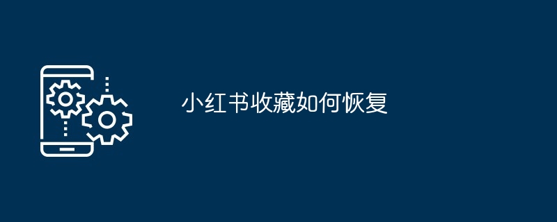 小红书收藏如何恢复
