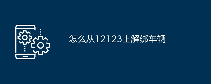 怎么从12123上解绑车辆