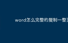 word怎么完整的复制一整页