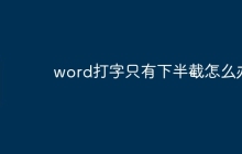word打字只有下半截怎么办