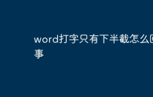word打字只有下半截怎么回事
