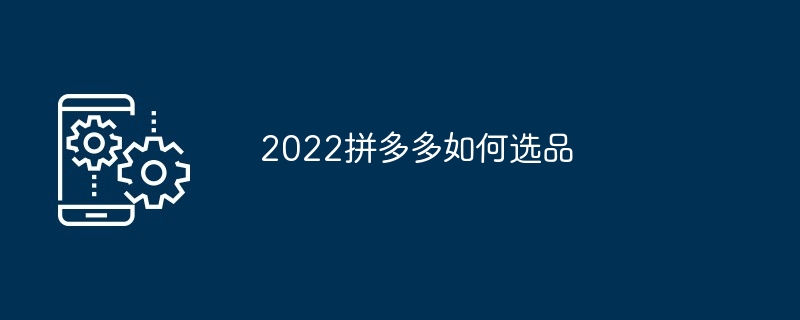 2022拼多多如何选品