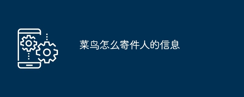 菜鸟怎么寄件人的信息