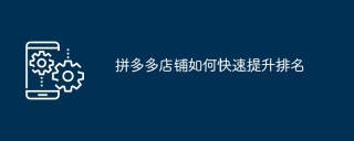 拼多多店铺如何快速提升排名