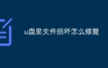 u盘里文件损坏怎么修复