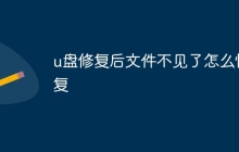 u盘修复后文件不见了怎么恢复