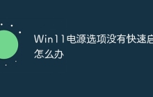 Win11电源选项没有快速启动怎么办