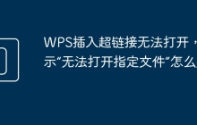 WPS插入超链接无法打开，提示“无法打开指定文件”怎么办