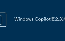 Windows Copilot怎么关闭