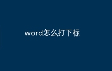word怎么打下标
