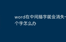 word在中间插字就会消失一个字怎么办