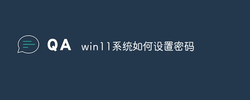 win11系统如何设置密码
