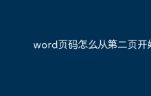 word页码怎么从第二页开始