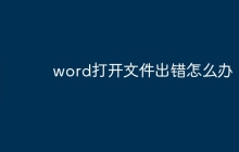 word打开文件出错怎么办