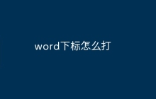 word下标怎么打