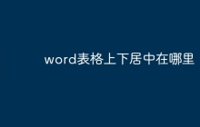 word表格上下居中在哪里