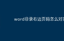word目录右边页码怎么对齐