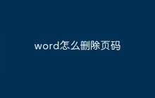 word怎么删除页码