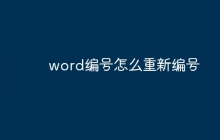 word编号怎么重新编号