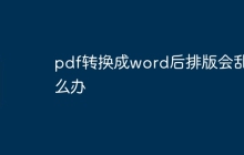 pdf转换成word后排版会乱怎么办