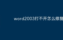 word2003打不开怎么修复