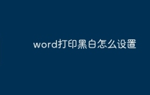 word打印黑白怎么设置