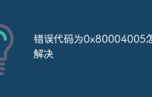 错误代码为0x80004005怎么解决