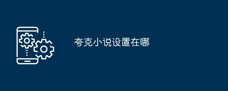 夸克小说设置在哪