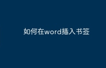 如何在word插入书签