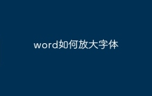 word如何放大字体