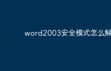 word2003安全模式怎么解除