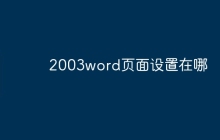 2003word页面设置在哪
