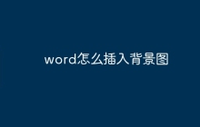 word怎么插入背景图
