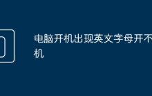 电脑开机出现英文字母开不了机