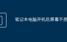 笔记本电脑开机后屏幕不亮