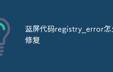 蓝屏代码registry_error怎么修复