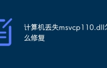 计算机丢失msvcp110.dll怎么修复