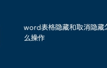 word表格隐藏和取消隐藏怎么操作