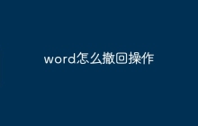 word怎么撤回操作