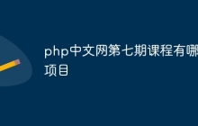 php中文网第七期课程有哪些项目