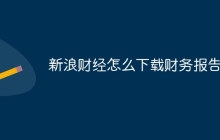 新浪财经怎么下载财务报告