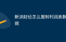 新浪财经怎么复制利润表数据
