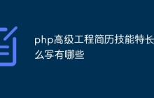 php高级工程简历技能特长怎么写有哪些