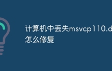 计算机中丢失msvcp110.dll怎么修复