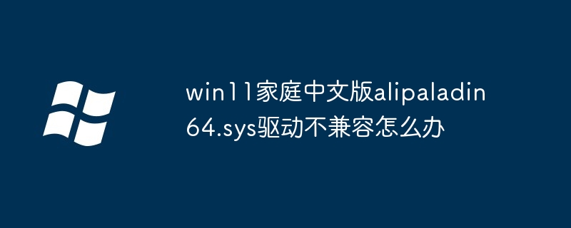 win11家庭中文版alipaladin64.sys驱动不兼容怎么办